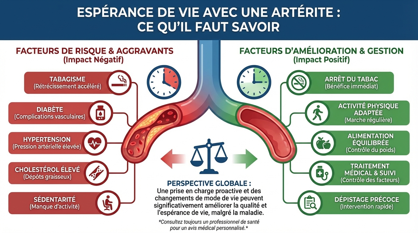Impact de l'artérite sur l'espérance de vie