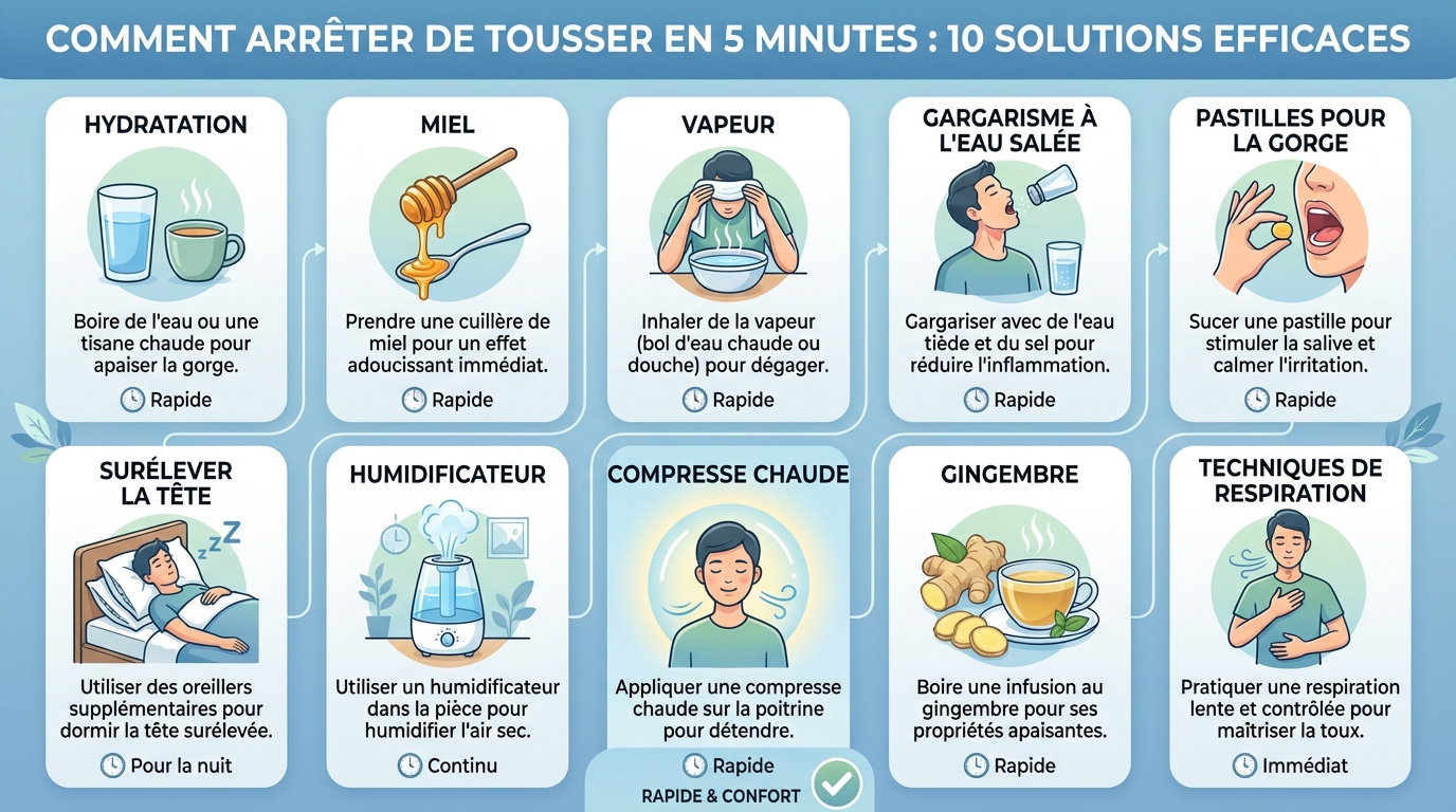 10 solutions pour arrêter de tousser en 5 minutes