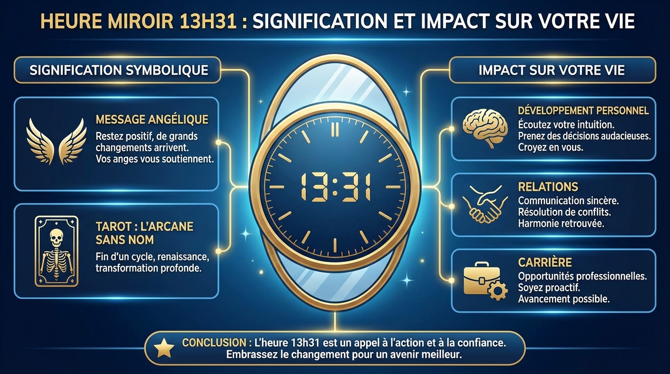 Interprétation de l'heure miroir 13h31