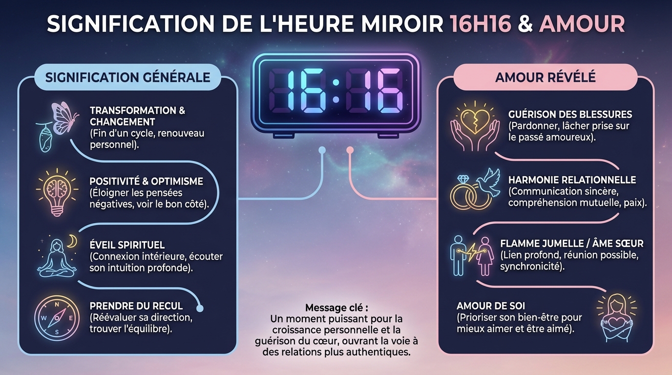 L'heure miroir 16h16 et l'amour