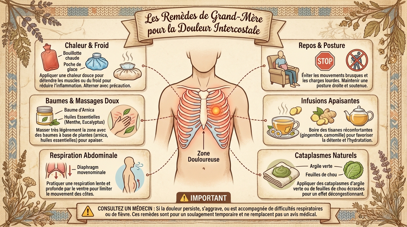 Les remèdes de grand-mère pour soulager la douleur intercostale 1 Exercices et étirements recommandés